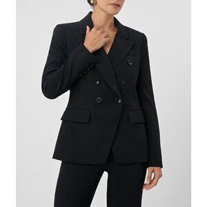 Toccin Kyle Tailored Double-Breasted Blazer Black